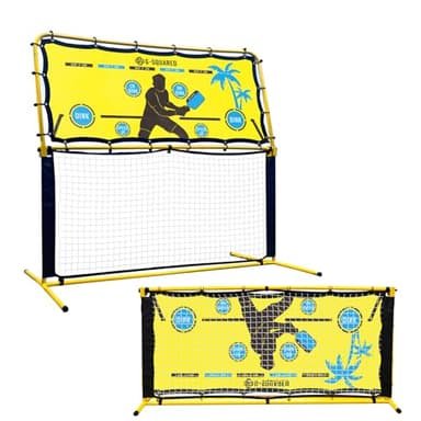 G-SQAURED 6X6Ft 2 in 1 Pickleball Rebounder Net - Adjustable Angle Training System & Standard Game Net, Durable Iron Frame with 28KG Tension Ropes for Backyard Practice