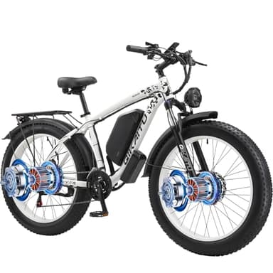 Electric Bike for Adults Peak 3000W Dual Motor Ebike 38 MPH,Fat Tire Bicycle for Adults, 48V 23AH e Bikes, 26 * 4 inch Puncture-Proof Fat tire,Hydraulic Disc Brakes,UL2849 and GCC MQ3000 (White)