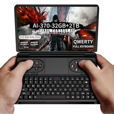 LANRUO GPD Win Mini 2025 [AMD AI 370-32GB+2TB] 7 Inches Mini Handheld Win 11 PC Video Game Console Gameplayer 1920X1080 Touchscreen Laptop Tablet PC Black
