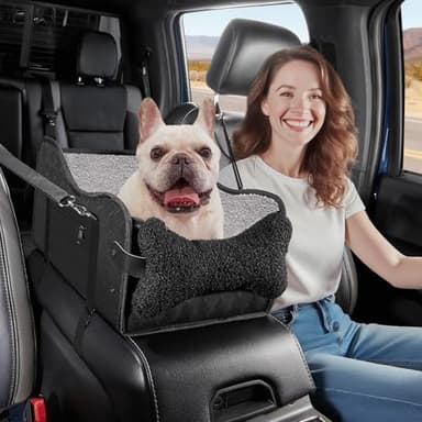 TKYZ Center Console Dog Car Seat,Pet Puppy Middle Console Dog Car Seat for Small Dogs (Full-Size Truck Black)
