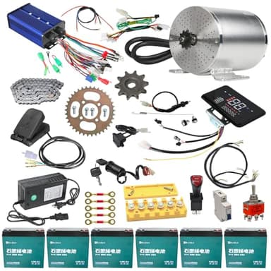 72V 3000W Brushless DC Motor Kit with Controller, LCD Display, Pedal, Accessories – High Power Electric Motor Conversion Kit for Go Kart, ATV, Golf Cart, Razor MX650 MX500, Scooter, Moped, Dirt Bike