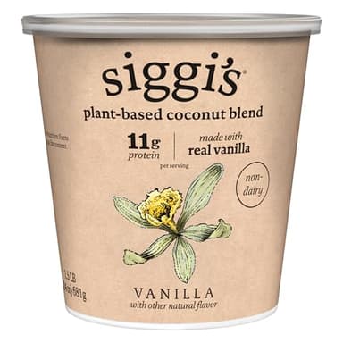 siggi's Plant-Based Coconut Blend, Vanilla – Dairy Free Snack, More Protein Than Sugar, Blue, 24 Oz