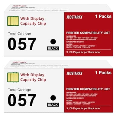 Jeostarky Compatible 057 Toner Cartridge with Display Capacity Chip Replacement for Canon 057 057H CRG-057 Works with Canon imageCLASS MF455dw MF445dw LBP226dw LBP227dw LBP228dw Printer(057 Black x2 )