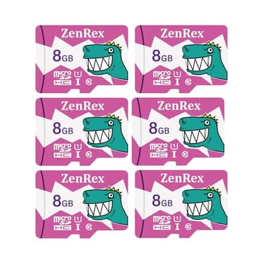 ZenRex 8GB Pack of 1, 6 Count Micro SDHC High Speed C10 U1 Memory Card for Camera Tablet Smartphone with Adapter