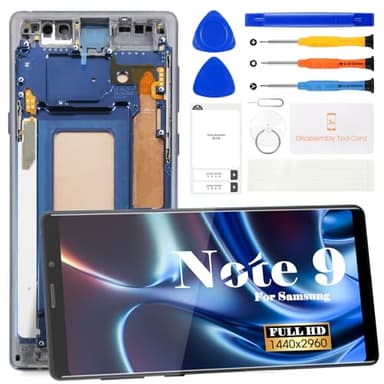 TFT for Samsung Note 9 Screen Replacement for Samsung Galaxy Note 9 LCD Digitizer for Samsung SM-N960 Touch Screen Display Assembly Repair Kits (with Frame) (Blue)