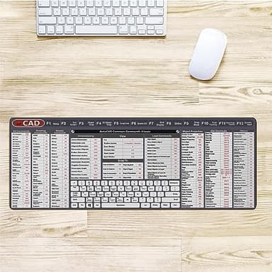 Engineer Architect Gifts Ultimate Auto cad Command Alia SES Shortcuts Mouse Mat, Quick Command Reference for Auto cad Users Mousepad,Gift for Architect Desk Mat Gaming Desk Mat KMH