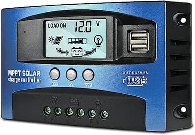 100A MPPT Solar Charge Controller, 12V/ 24V Solar Panel Battery Intelligent Regulator with Dual USB Port, LCD Display and Timer Setting ON/Off Hours