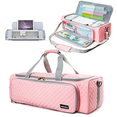 AMOIGEE Tragetasche fr Cricut Explore Air 2, Cricut Maker 3, Cricut Explore 3, rosa Aufbewahrungs-Organizer fr Cricut-Zubehr, Pink, Ⅰ - Single Layer, Classic