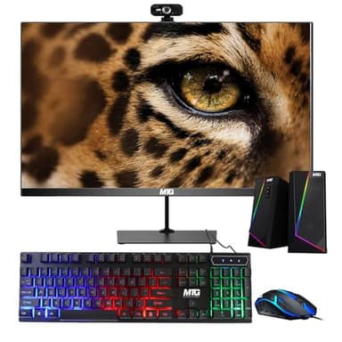 TechMagnet All in one Desktop Computer,Cheetah 4,Intel Core i5 4th Gen,8GB DDR3,120GB SSD,New 22 inch LED,MTG RGB Keyboard Mouse,RGB Speaker and Webcam,USB Wi-Fi,Windows 11(Renewed)