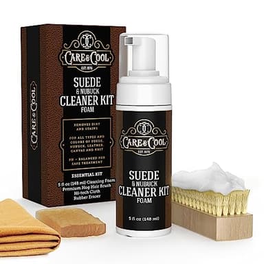 Care & Cool Suede and Nubuck Cleaner Foam Kit (5 oz) - Revitalizes and Refreshes Shoes, Boots, Clothes, and Furniture - Premium Care for All Colors