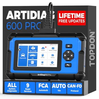 TOPDON ArtiDiag600 Pro, OBD2 Scanner Diagnostic Tool for All Systems, Code Reader Scan Tool with 9 Essential Maintenance Functions, Upgraded Version of AD600S/AD500, Lifetime Free Update