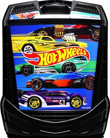 Hot Wheels 100-Car Storage Case – Large Capacity Organizer for 1:64 Die-Cast Vehicles with Handle and Latch, Durable Portable Carrying Case for Kids, Travel, and Toy Car Collectors