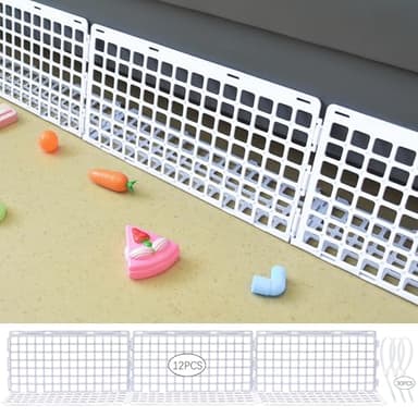 12 Pcs Under Couch Blocker for Bed Adjustable Furniture Plastic Under Bed Blocker with 30 Ties White Couch Barriers for Dogs Pets Cats (Style3)