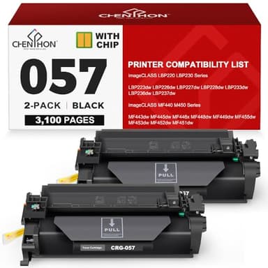 057 Toner Cartridge Compatible Replacement for Canon 057 CRG057 Black Toner 3009C001 for Canon imageCLASS MF445dw MF448dw MF449dw MF455dw LBP226dw LBP227dw LBP228dw Printer Toner Cartridge 2-Pack