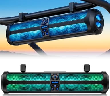 Ehaho Rumble-X Series UTV Sound Bar, 8-Speaker Metal ATV Soundbar BT w/Broadcast Party Mode & Music Sync Multicolor, 29" Golf Cart Sound Bar Compatible with Polaris RZR Can-Am, for 1"- 2" Roll Cage
