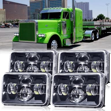 BAOLICY 4x6 In H6545 LED Headlights DOT Approved 4PCS White High Low Beam Rectangle H4668 H4656 H4651 H4652 H4666 H4642 Headlight for Chevrolet Ford Probe Kenworth T800 W900 Peterbilt Oldsmobile