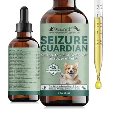 Seizure Guardian for Dogs and Cats – Helps Manage Seizure Symptoms, Helps Calm the Nervous System & Ease Twitching/Restlessness, Natural Herbal Formula with Passionflower & Ashwagandha & More, 2 Fl Oz