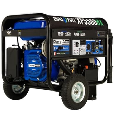 DuroMax XP5500HX 5,500-Watt Dual Fuel Portable Generator - Gas & Propane, Electric Start, RV & Emergency Ready