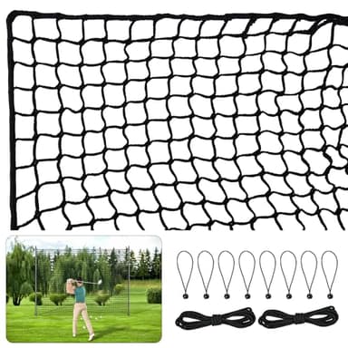 Nylon Golf Hitting Net 10x15FT,Easy Setup Hitting Net with Rope and Elastic Buckle, Sturdy Golf Netting,Weatherproof Sports Net,Backstop Net for Golf, Baseball, Softball,Hockey, Soccer