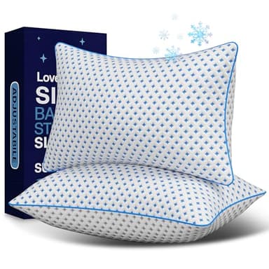 LOVELYREST Memory Foam Pillows 2 Pack – Adjustable Loft Cooling Pillows Queen Size Set of 2 for Sleeping, Firm, Supportive, and Breathable Design for Hot, Side, Back, and Stomach Sleepers
