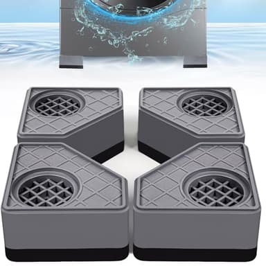 4Pcs Anti Vibration Pads for Washing Machine, Stops Washer Dryer Moving, Prevents Noise, Vibration Transfer, Antivibration Stabilizer Support Feet (Increase1.8in)