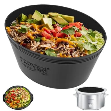 FROVEN 4 Quart Crockpot Liner Silicone Slow Cooker Liner, Compatible with Crock Pot, Hamilton Beach and most 4QT Oval Cookers, Reusable, Dishwasher Safe, Non-Stick. verify basket size before purchase