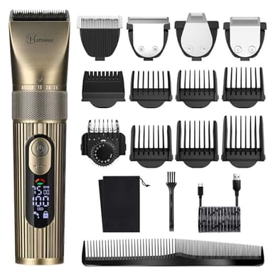 Hatteker Men's Beard Trimmer Professional Cordless Hair Clipper Barber Clipper Shaver Detail Trimmer for Men Waterproof 4 in 1