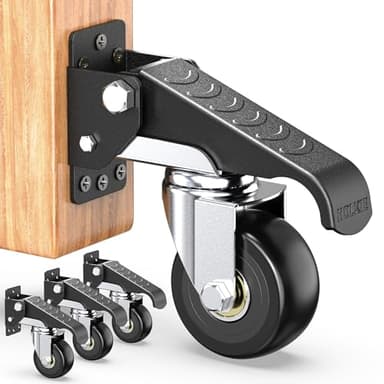 HOLKIE Retractable Casters Heavy Duty Casters with Lifting and Lowering Function Maximum Load of 700 lbs (4 casters) for Workbenches or Other Equipment