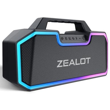 ZEALOT Bluetooth Speaker,80W Wireless Speakers with Dual Paring,IPX7 Waterproof Speaker with 16,000MAh Big Battery,40H Playtime,Stereo,Party, Beach Portable