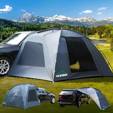 WildFinder SUV Tent for Car Camping, 122''x98''x75'' Large Car Side Tent with PU3000 Waterproof, Universal Mount Vehicle Awning Shelter for SUV, Minivan & Truck, Lightweight Design