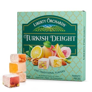 Liberty Orchards, Turkish Delight - Premium Chewy Gourmet Vegan Candy 10 Oz.