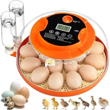 Onsju 18 Egg Incubators for Hatching Eggs, Automatic Egg Turning and Humidity Control Incubator for Hatch Chicken Duck Quail Pigeon Pheasant Partridge Home Classroom Lab-