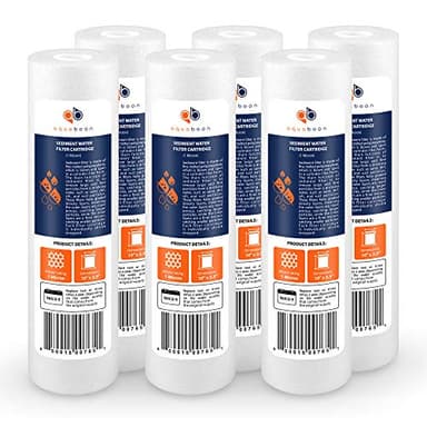 Aquaboon 1 Micron Whole House Sediment Filter 10 x 2.5 for RO & Well Water Filters Replacement Cartridges Compatible with AP110, WHKF-GD05, 6 Pack