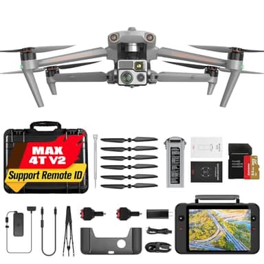 Autel Robotics EVO MAX 4T V2, Visiable/ Zoom/ Thermal/ L-aser 4 Cameras in One, 48MP&1/2" CMOS 8K Camera, 1-160x Super Zoom, 640×512 Thermal Resolution, 16.4–3737 ft L-aser Range, ABX41-D Intelligent Battery In-place Detection, A-Mesh 1.0, 720° No Blind Spot, 42 Min, SkyLink 3.0 for 20KM Transmission