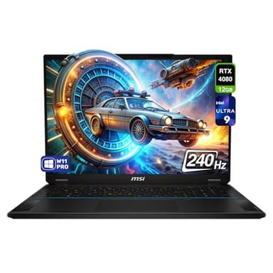 MSI Stealth 18 AI Studio Gaming Laptop, Intel Ultra 9-185H, 32 GB DDR5 RAM, 1 TB PCle SSD, 18” QHD+ (2560x1600) 240Hz, Nvidia G-Force RTX 4080, Backlit Keyboard, W11 Pro
