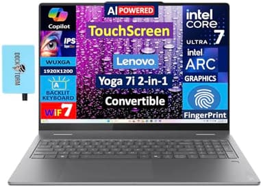 Lenovo Yoga 7i 2-in-1 AI Laptop 16.0" Touchscreen IPS WUXGA Display (Intel Ultra 7-256V, (Beats Ultra 7 155U), 16GB LPDDR5X, 1TB PCIe SSD, Fingerprint, Webcam, Backlit KB, Win 11 Pro) w/DKZ Hub