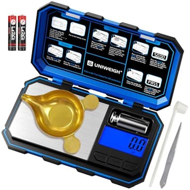 UNIWEIGH Digital Reloading Scale Precision 1500 Grains x 0.1gn,Powder Scale for Reloading, Grain Scales with LCD Display/Tare/Calibration Functions,Microgram Scale Pocket,Includes Batteries