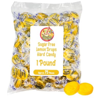 Sugar Free Lemon Drops - Arcor 1lb Bulk Bag of Sugar Free Hard Candy - Delicious Sugarless Lemon Drops Hard Candy Individually Wrapped - Keto & Diabetic Friendly