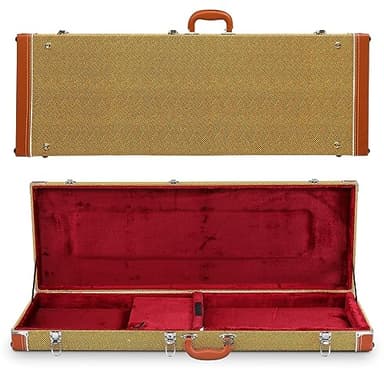 Ktaxon Electric Guitar Hard Case, Rectangle Wooden Standard 39-Inch Electric Guitars Hard-Shell Protective Carrying Case for KST/KTL/170 Model with Lock Latch Padding (Yellow)