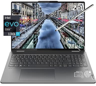 Lenovo 2023 Yoga 7i 16" 2-in-1 Touchscreen Laptop, 13th Intel Evo Platform 10-Core i7-1355U, 16GB LPDDR5 RAM, 1TB SSD, Intel Iris Xe Graphics, Backlit KB, FP, 1080p IR Webcam, Win11 Home