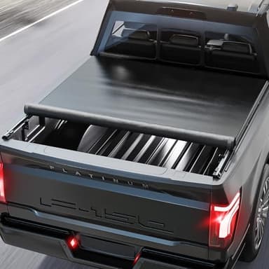 TUFFIOM Soft Roll-Up Truck Bed Tonneau Cover for Ford F150 2015-2025 Fits 5.5ft (66") Pickup Bed w/Detachable LED Light & Sealing Weather Stripping