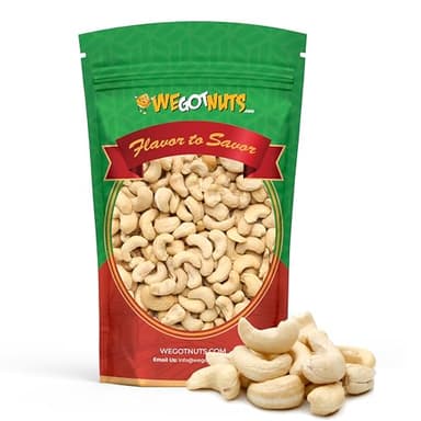 Raw Whole Unsalted Cashews – 5 lbs.- Premium Quality Kosher Raw Cashews By We Got Nuts – Oil-Free Natural, Healthy & Diet-Friendly Snack – Gourmet Savory Flavor – Air-Tight Resealable Bag Package