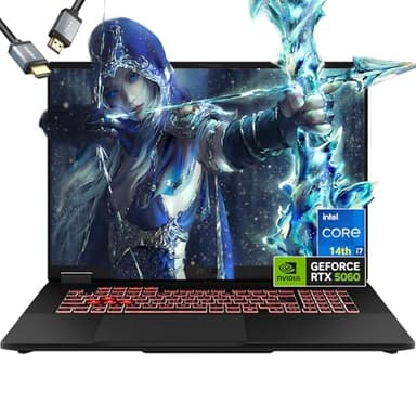 ASUS-TUF Gaming-Laptop i7-14650HX Beat AMD Ryzen 9 8945H - RTX 5060-16inch FHD+ IPS Display - 32GB RAM -1TB SSD - RGB Backlit Keyboard - G-SYNC - Gamer PC Windows 11 - Thunderbolt 4 - HDMI Cable
