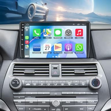 4GB+64GB 8-core Car Radio for Honda Accord 2008 2009 2010 2012, 10.2 Inch Touch Screen Support Wireless CarPlay & Android Auto, Bluetooth 5.2, GPS & WiFi, Backup Camera Car Stereo, Android 13