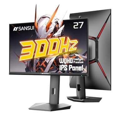 SANSUI 27 inch 1440p 300Hz 240Hz Gaming Monitor, WQHD Fast IPS 1ms Computer Monitor, FreeSync Premium | Brightness 400Nits | 130% sRGB | 10Bits | HDR | ErgoStand | VESA Mount | 2×DP 1.4 & 2×HDMI 2.1
