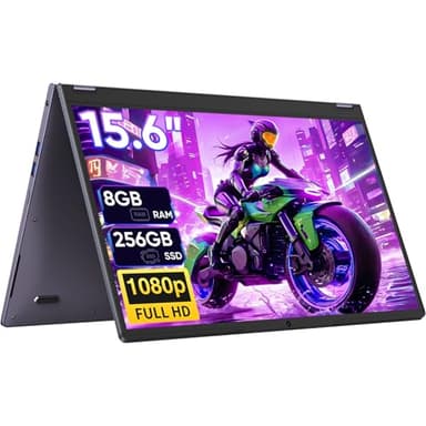 Tylvx 2-in-1 Tablet/Laptop,15.6" Laptop Computer with FHD 360 Flip Touchscreen, Dual-Core M3-8100Y up to 3.4GHz,8GB RAM 256GB SSD, Win 11,Deep Purple,for Student,Note-Taking, Entertainment