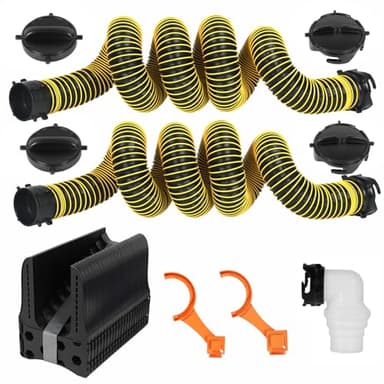 LITBM 20FT RV Sewer Hose Kit with Support and Wrench, 24-Mil Heavy Duty TPE Material for Abrasion Resistance and Crush Protection, Camper RV Extension Hose with Pre-Attached Bayonet Fittings
