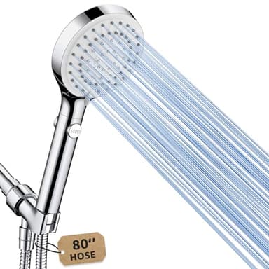FASDUNT Shower Head with Handheld, High Pressure Handheld Shower Head with 80" Extra Long Stainless Steel Hose & Adjustable Bracket, Showerhead with ON/OFF Switch for Pets Bath