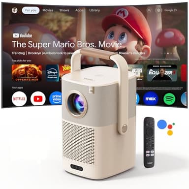 [Sound by JBL & Built-in Google TV] Yaber T2 Plus2026 Outdoor Projector with Built-in Battery - Smart Projector with WiFi 6 and Bluetooth, Native 1080P Movie Portable Projector for Indoor and Outdoor