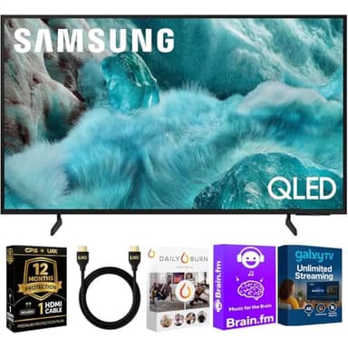 Samsung 55-Inch Q7F Series QLED 4K UHD Smart TV - HDR10+, Alexa Build-in, Bluetooth w/ 12 Month CPS Protection Plan, AUX HDMI Cable, Streaming Bundle